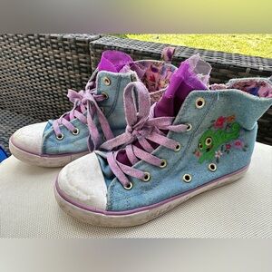 Disney Blue and Purple Lace-up Sneakers Shoes Size 1 Big girl Disney shoes